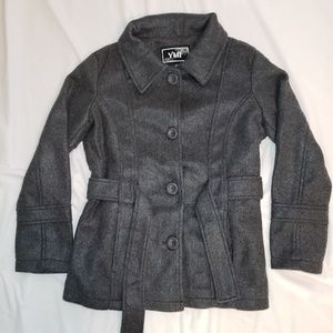 NEW -YMI Womens Faux-Wool Lightweight Grey Peacoat-Womens SMALL-Coat,jacket,